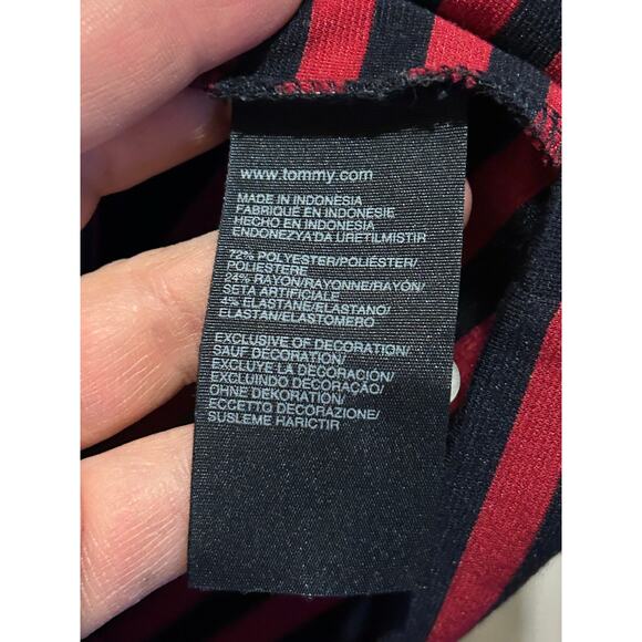 Tommy Hilfiger Nautical Preppy Studious Office Fisherman Red Navy Stripe Dress - Picture 9 of 10